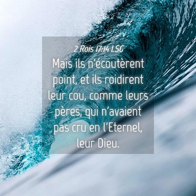 Picture 04 - 2 Rois 17:14 LSG - Mais ils n'écoutèrent point, et ils roidirent - Bible Verse Picture