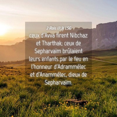 Picture 04 - 2 Rois 17:31 LSG - ceux d'Avva firent Nibchaz et Tharthak; ceux de - Bible Verse Picture