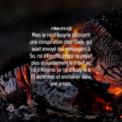 Picture 04 - 2 Rois 17:4 LSG - Mais le roi d'Assyrie découvrit une conspiration - Bible Verse Picture