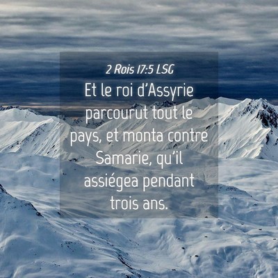 Picture 04 - 2 Rois 17:5 LSG - Et le roi d'Assyrie parcourut tout le pays, et - Bible Verse Picture