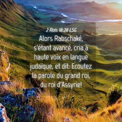 Picture 04 - 2 Rois 18:28 LSG - Alors Rabschaké, s'étant avancé, cria à haute - Bible Verse Picture