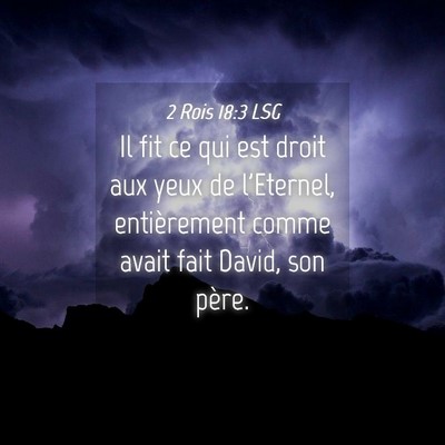 Picture 04 - 2 Rois 18:3 LSG - Il fit ce qui est droit aux yeux de l'Eternel, - Bible Verse Picture