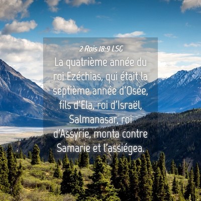 Picture 04 - 2 Rois 18:9 LSG - La quatrième année du roi Ezéchias, qui était - Bible Verse Picture