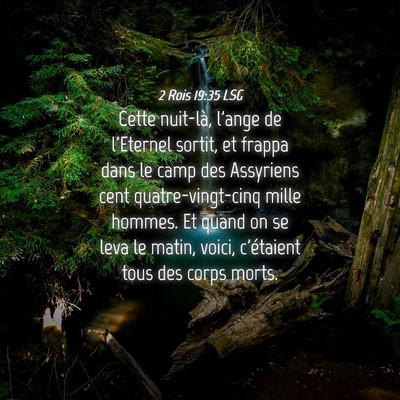 Picture 04 - 2 Rois 19:35 LSG - Cette nuit-là, l'ange de l'Eternel sortit, et - Bible Verse Picture