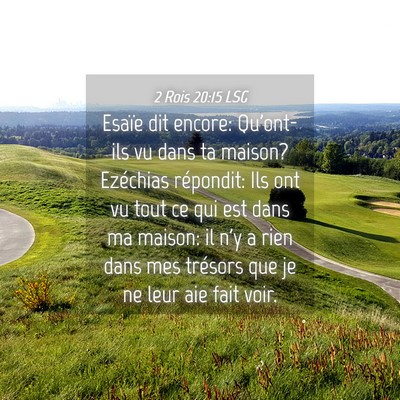 Picture 04 - 2 Rois 20:15 LSG - Esaïe dit encore: Qu'ont-ils vu dans ta maison? - Bible Verse Picture