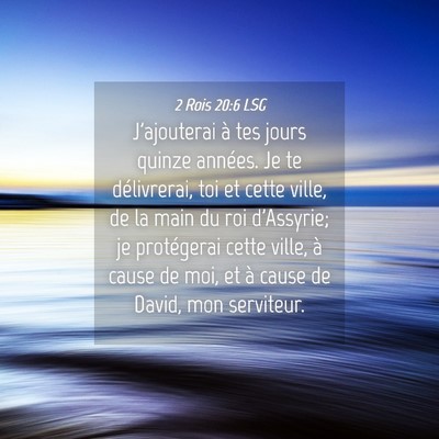 Picture 04 - 2 Rois 20:6 LSG - J'ajouterai à tes jours quinze années. Je te - Bible Verse Picture