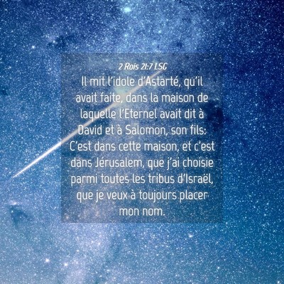 Picture 04 - 2 Rois 21:7 LSG - Il mit l'idole d'Astarté, qu'il avait faite, - Bible Verse Picture