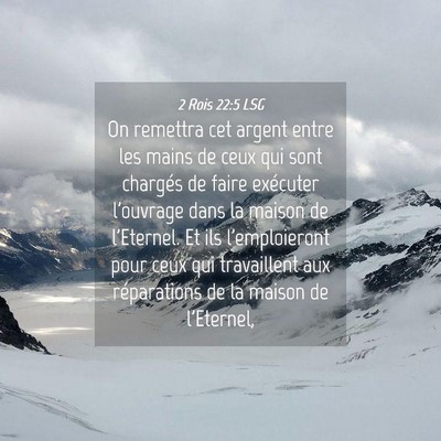 Picture 04 - 2 Rois 22:5 LSG - On remettra cet argent entre les mains de ceux - Bible Verse Picture