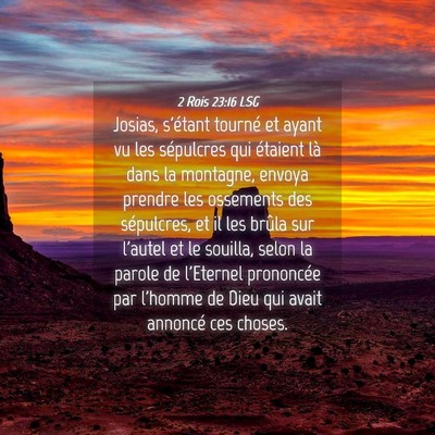 Picture 04 - 2 Rois 23:16 LSG - Josias, s'étant tourné et ayant vu les - Bible Verse Picture