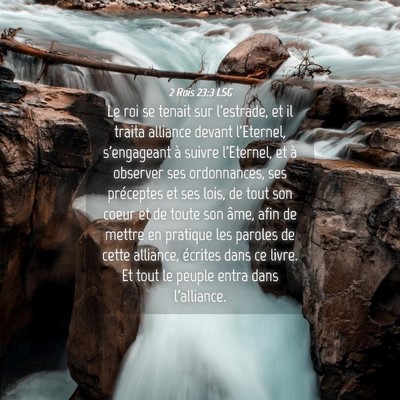Picture 04 - 2 Rois 23:3 LSG - Le roi se tenait sur l'estrade, et il traita - Bible Verse Picture