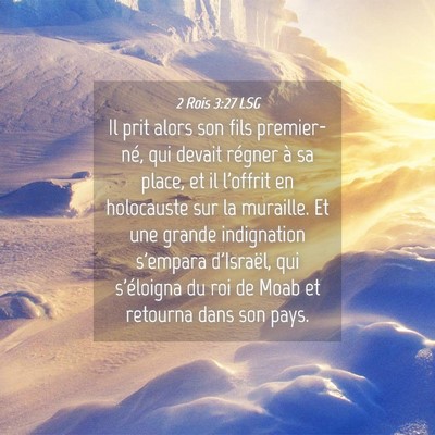 Picture 04 - 2 Rois 3:27 LSG - Il prit alors son fils premier-né, qui devait - Bible Verse Picture
