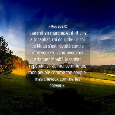 Picture 04 - 2 Rois 3:7 LSG - Il se mit en marche, et il fit dire à Josaphat, - Bible Verse Picture
