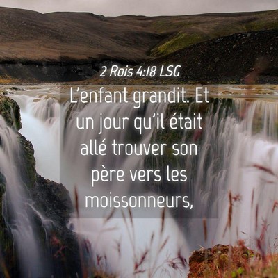 Picture 04 - 2 Rois 4:18 LSG - L'enfant grandit. Et un jour qu'il était allé - Bible Verse Picture