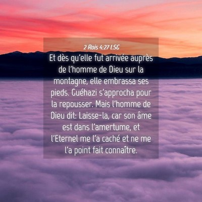 Picture 04 - 2 Rois 4:27 LSG - Et dès qu'elle fut arrivée auprès de l'homme - Bible Verse Picture
