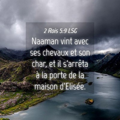 Picture 04 - 2 Rois 5:9 LSG - Naaman vint avec ses chevaux et son char, et il - Bible Verse Picture