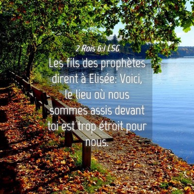 Picture 04 - 2 Rois 6:1 LSG - Les fils des prophètes dirent à Elisée: Voici, - Bible Verse Picture