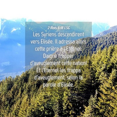 Picture 04 - 2 Rois 6:18 LSG - Les Syriens descendirent vers Elisée. Il adressa - Bible Verse Picture