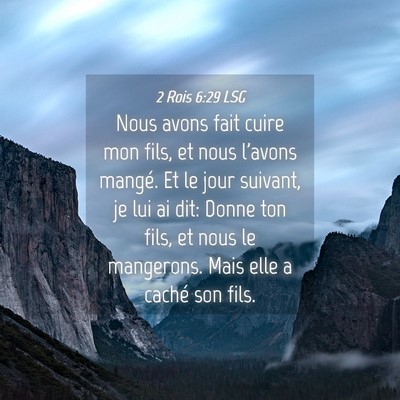 Picture 04 - 2 Rois 6:29 LSG - Nous avons fait cuire mon fils, et nous l'avons - Bible Verse Picture