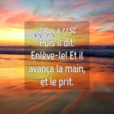 Picture 04 - 2 Rois 6:7 LSG - Puis il dit: Enlève-le! Et il avança la main, - Bible Verse Picture
