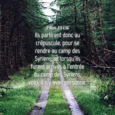 Picture 04 - 2 Rois 7:5 LSG - Ils partirent donc au crépuscule, pour se rendre - Bible Verse Picture