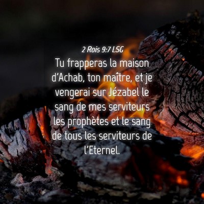 Picture 04 - 2 Rois 9:7 LSG - Tu frapperas la maison d'Achab, ton maître, et - Bible Verse Picture