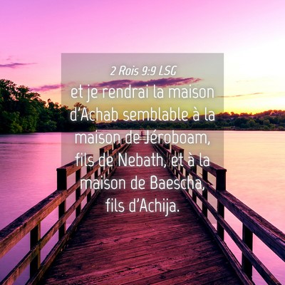 Picture 04 - 2 Rois 9:9 LSG - et je rendrai la maison d'Achab semblable à la - Bible Verse Picture