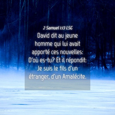 Picture 04 - 2 Samuel 1:13 LSG - David dit au jeune homme qui lui avait apporté - Bible Verse Picture