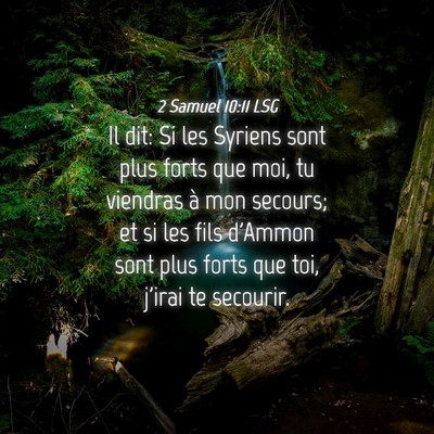 Picture 04 - 2 Samuel 10:11 LSG - Il dit: Si les Syriens sont plus forts que moi, - Bible Verse Picture