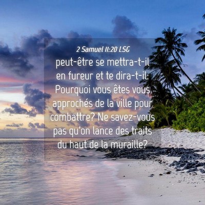 Picture 04 - 2 Samuel 11:20 LSG - peut-être se mettra-t-il en fureur et te - Bible Verse Picture