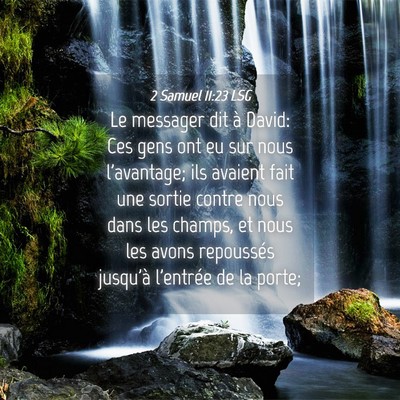 Picture 04 - 2 Samuel 11:23 LSG - Le messager dit à David: Ces gens ont eu sur - Bible Verse Picture
