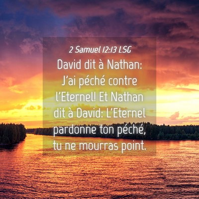 Picture 04 - 2 Samuel 12:13 LSG - David dit à Nathan: J'ai péché contre - Bible Verse Picture