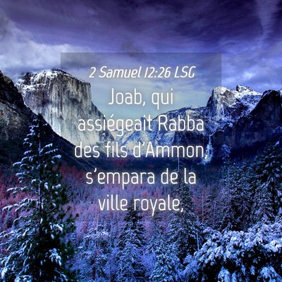 Picture 04 - 2 Samuel 12:26 LSG - Joab, qui assiégeait Rabba des fils d'Ammon, - Bible Verse Picture