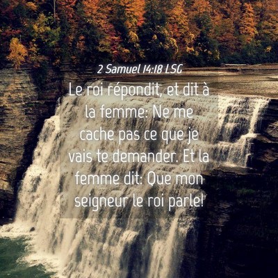 Picture 04 - 2 Samuel 14:18 LSG - Le roi répondit, et dit à la femme: Ne me cache - Bible Verse Picture