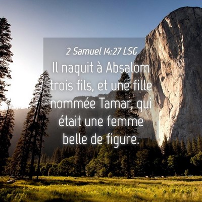 Picture 04 - 2 Samuel 14:27 LSG - Il naquit à Absalom trois fils, et une fille - Bible Verse Picture