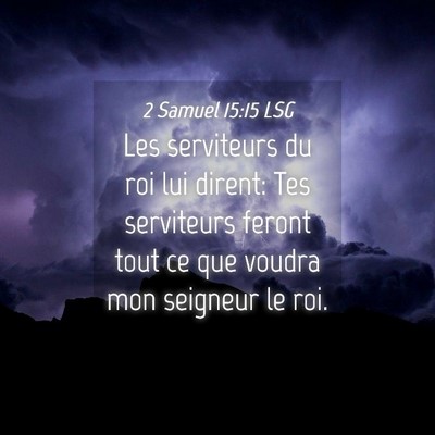 Picture 04 - 2 Samuel 15:15 LSG - Les serviteurs du roi lui dirent: Tes serviteurs - Bible Verse Picture
