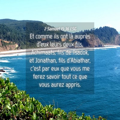 Picture 04 - 2 Samuel 15:36 LSG - Et comme ils ont là auprès d'eux leurs deux - Bible Verse Picture