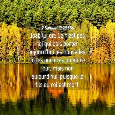 Picture 04 - 2 Samuel 18:20 LSG - Joab lui dit: Ce n'est pas toi qui dois porter - Bible Verse Picture