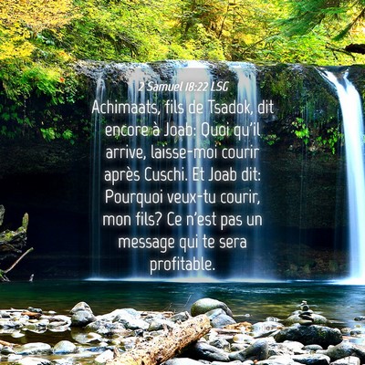 Picture 04 - 2 Samuel 18:22 LSG - Achimaats, fils de Tsadok, dit encore à Joab: - Bible Verse Picture