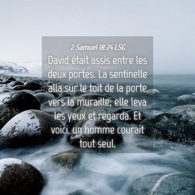 Picture 04 - 2 Samuel 18:24 LSG - David était assis entre les deux portes. La - Bible Verse Picture