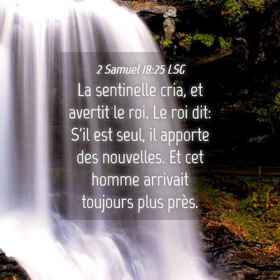 Picture 04 - 2 Samuel 18:25 LSG - La sentinelle cria, et avertit le roi. Le roi - Bible Verse Picture
