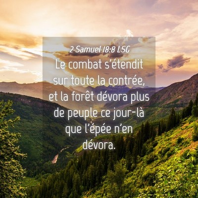 Picture 04 - 2 Samuel 18:8 LSG - Le combat s'étendit sur toute la contrée, et la - Bible Verse Picture