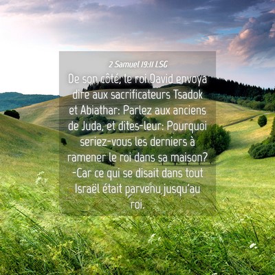 Picture 04 - 2 Samuel 19:11 LSG - De son côté, le roi David envoya dire aux - Bible Verse Picture