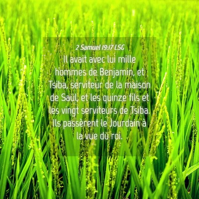Picture 04 - 2 Samuel 19:17 LSG - Il avait avec lui mille hommes de Benjamin, et - Bible Verse Picture