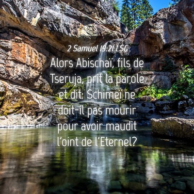Picture 04 - 2 Samuel 19:21 LSG - Alors Abischaï, fils de Tseruja, prit la parole - Bible Verse Picture
