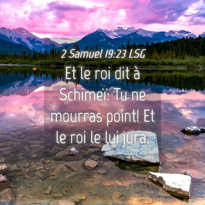 Picture 04 - 2 Samuel 19:23 LSG - Et le roi dit à Schimeï: Tu ne mourras point! - Bible Verse Picture