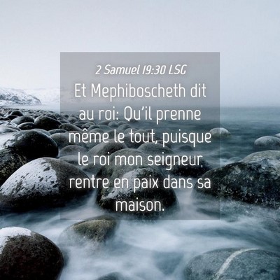 Picture 04 - 2 Samuel 19:30 LSG - Et Mephiboscheth dit au roi: Qu'il prenne même - Bible Verse Picture