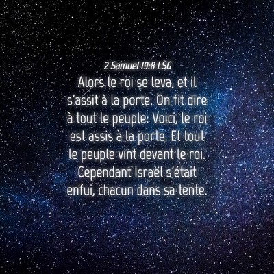 Picture 04 - 2 Samuel 19:8 LSG - Alors le roi se leva, et il s'assit à la porte. - Bible Verse Picture