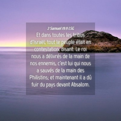 Picture 04 - 2 Samuel 19:9 LSG - Et dans toutes les tribus d'Israël, tout le - Bible Verse Picture