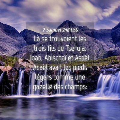 Picture 04 - 2 Samuel 2:18 LSG - Là se trouvaient les trois fils de Tseruja: - Bible Verse Picture