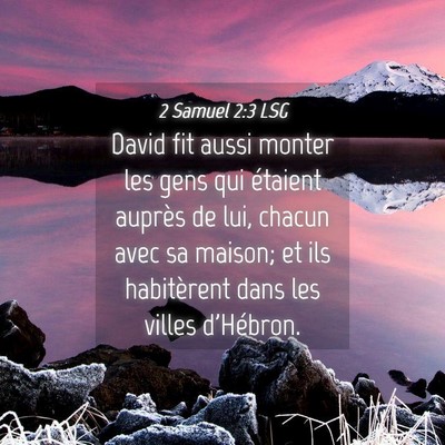 Picture 04 - 2 Samuel 2:3 LSG - David fit aussi monter les gens qui étaient - Bible Verse Picture